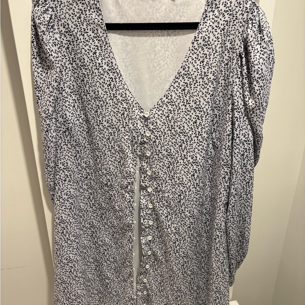 Missguided+ Black and White Button-Down Blouse